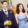 Paul and Edith walking back along the aisle